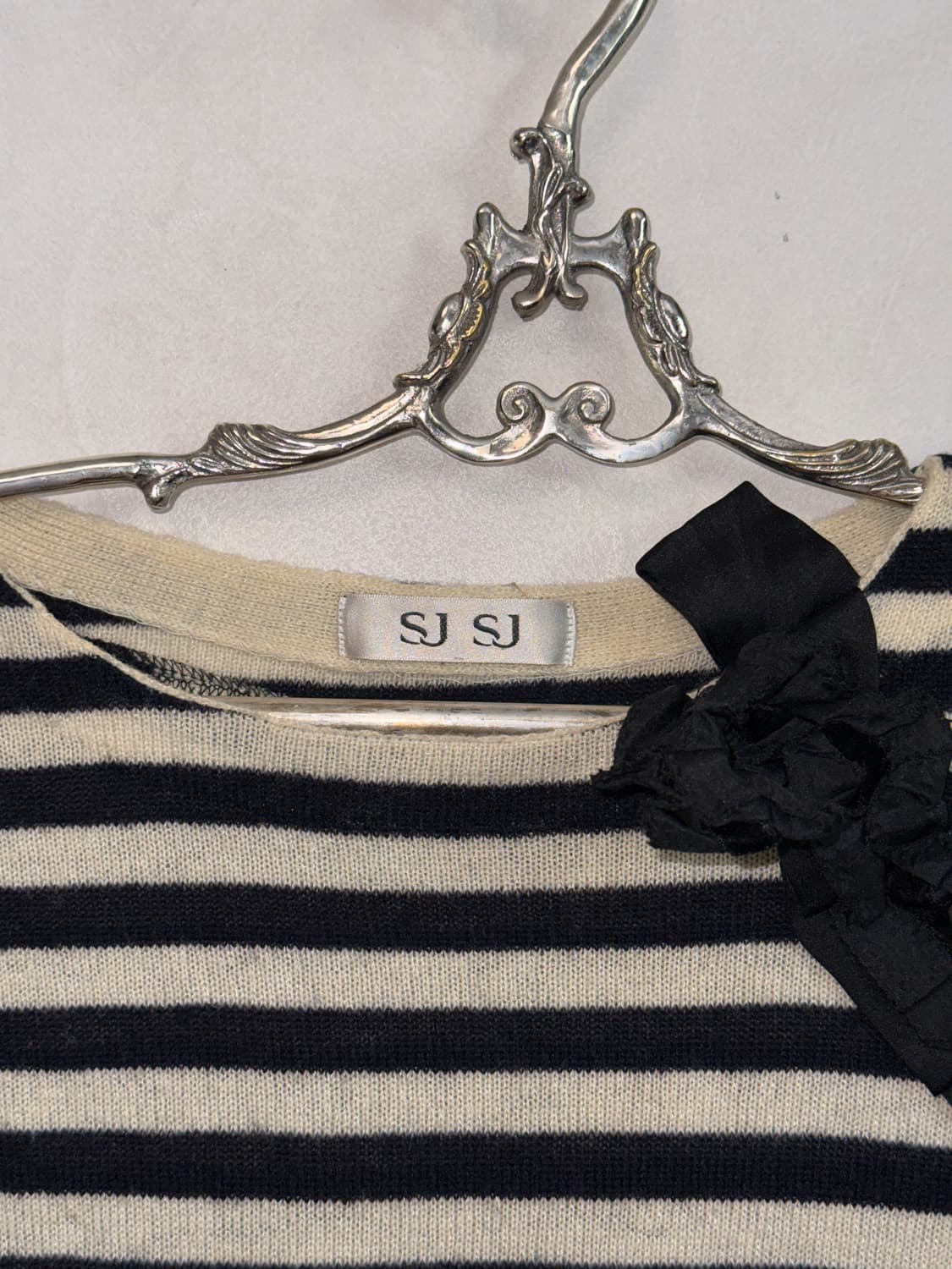 SJSJ black&white stripe wool ribbon knit 상품이미지8