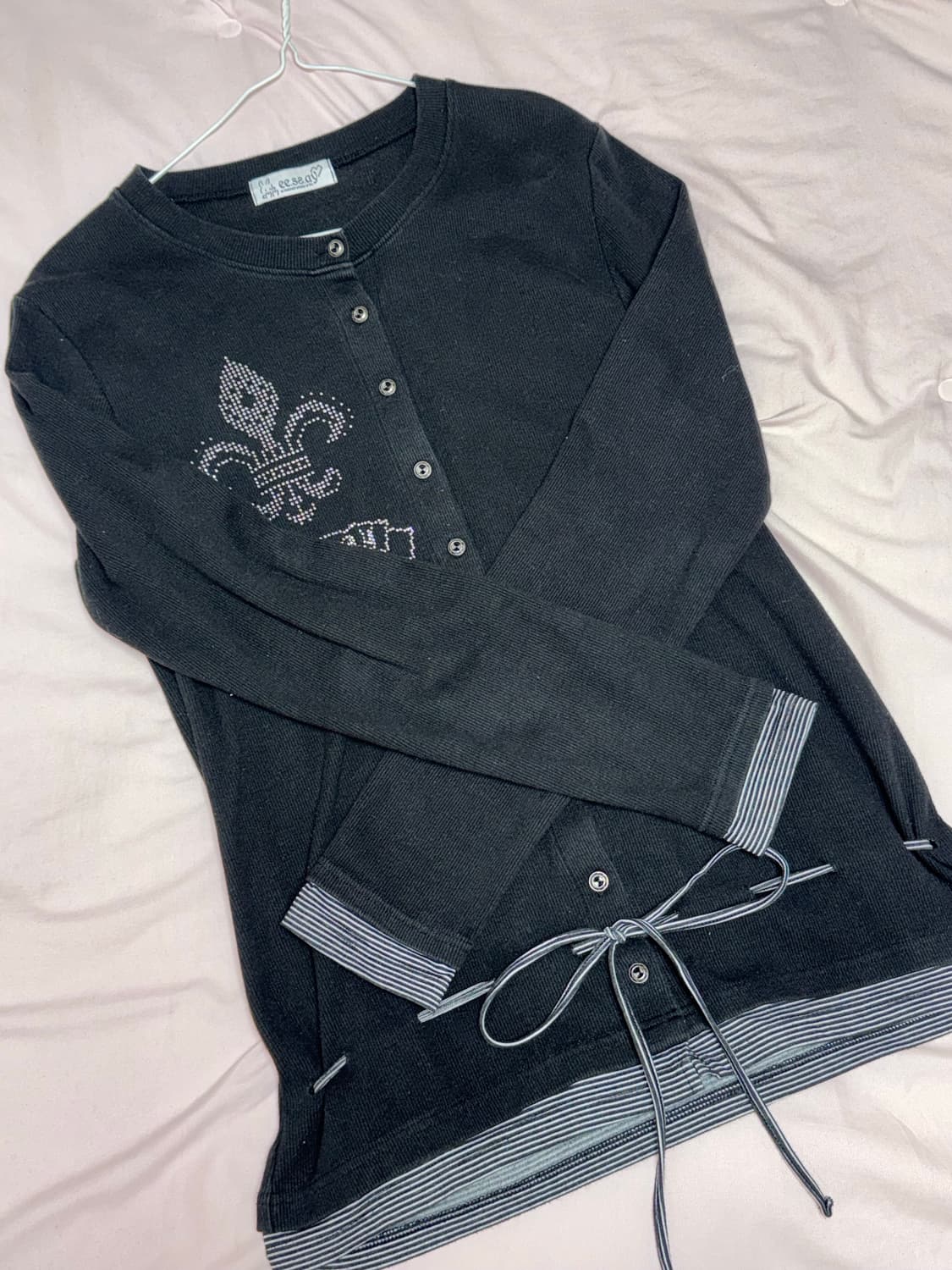 eessay 에세이 리본 가디건 블랙 상품이미지2