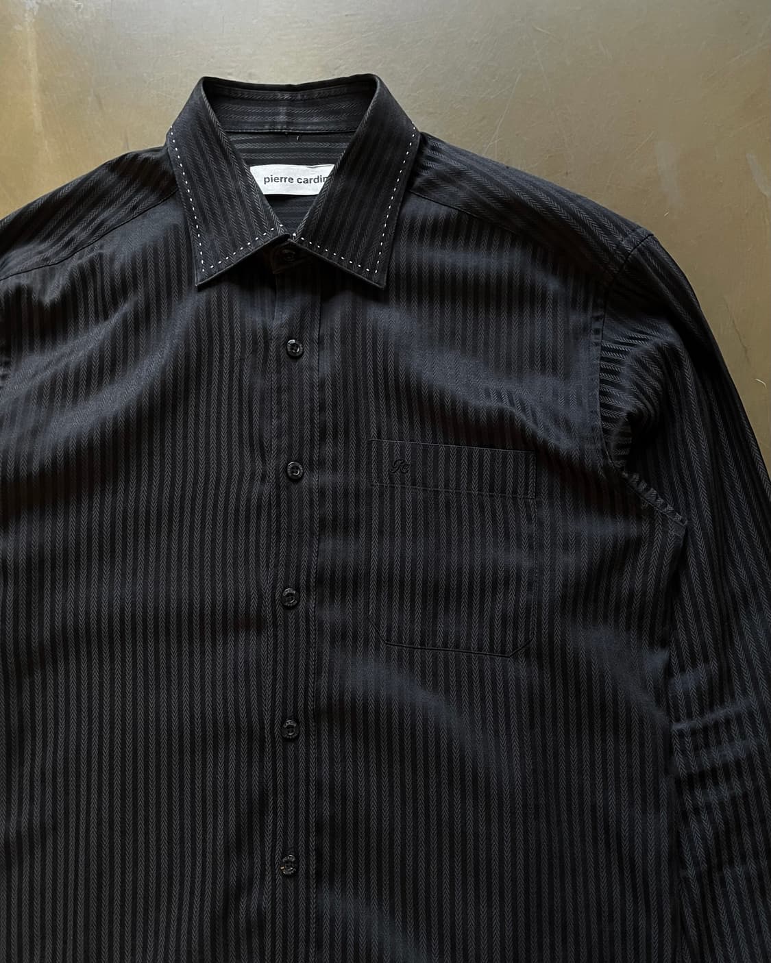 80-90s Pierre Cardin Black Stripe Shirt 상품이미지5