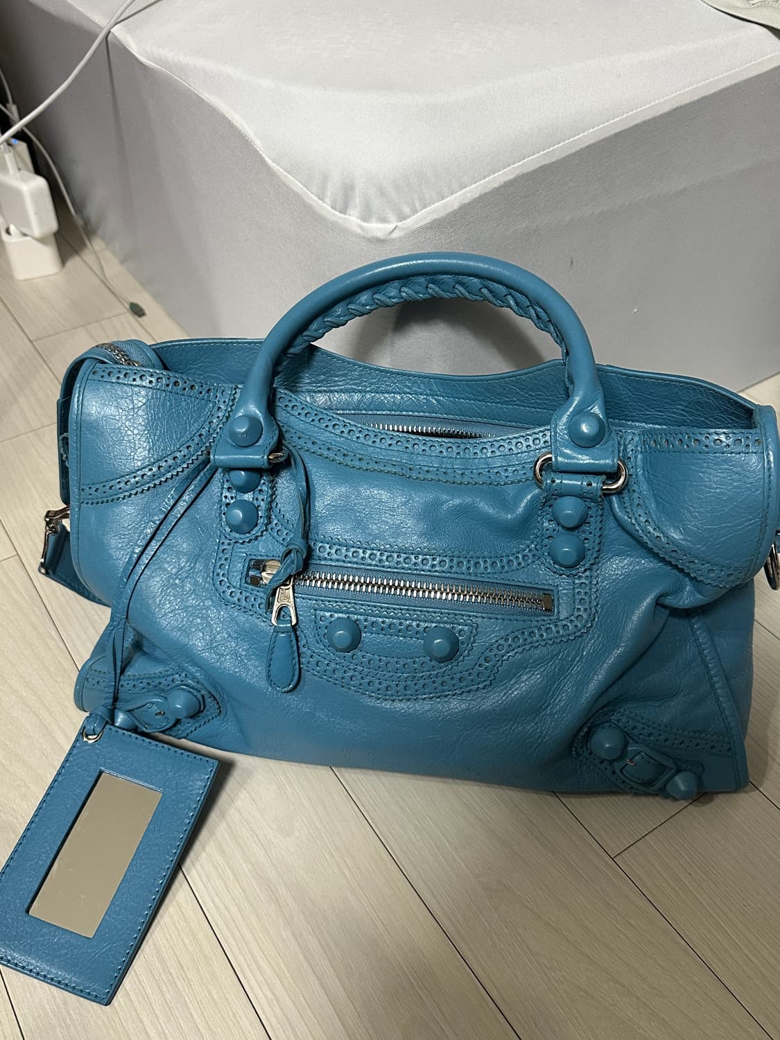 발렌시아가 자이언트 모터백 블루 미듐 상품이미지5