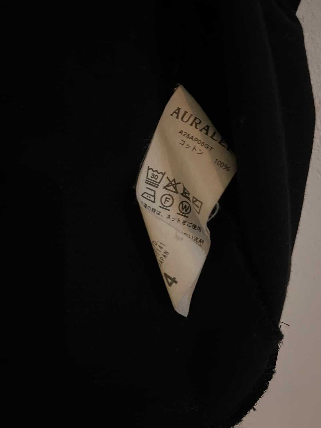 Auralee 오라리 블랙 롱슬리브 티셔츠  상품이미지4