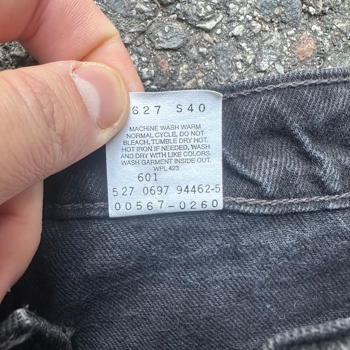 빈티지 90s 리바이스 567 블랙 데님 팬츠  상품이미지5