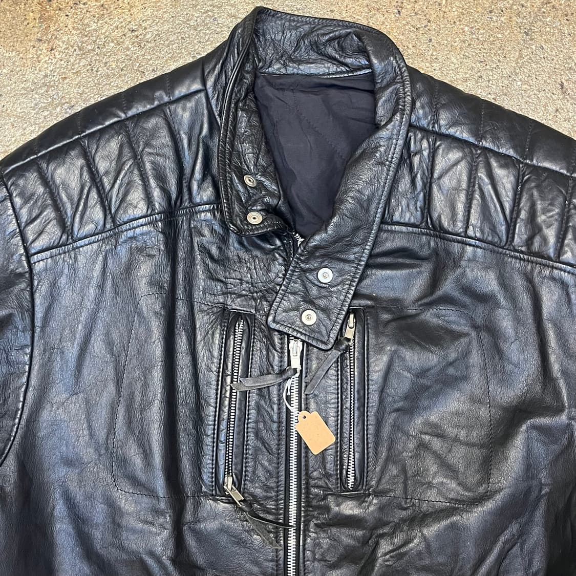 미국 빈티지 블랙 소가죽 라이더 자켓 상품이미지4