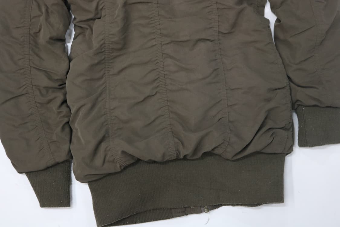 GRAZIA 그라치아 빈티지 카키 후드 셔링 패딩 자켓 (M) 상품이미지8