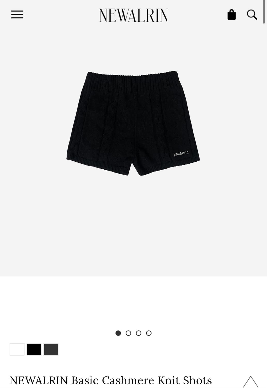 뉴얼린) Basic Cashmere Knit Shorts BK F 상품이미지1