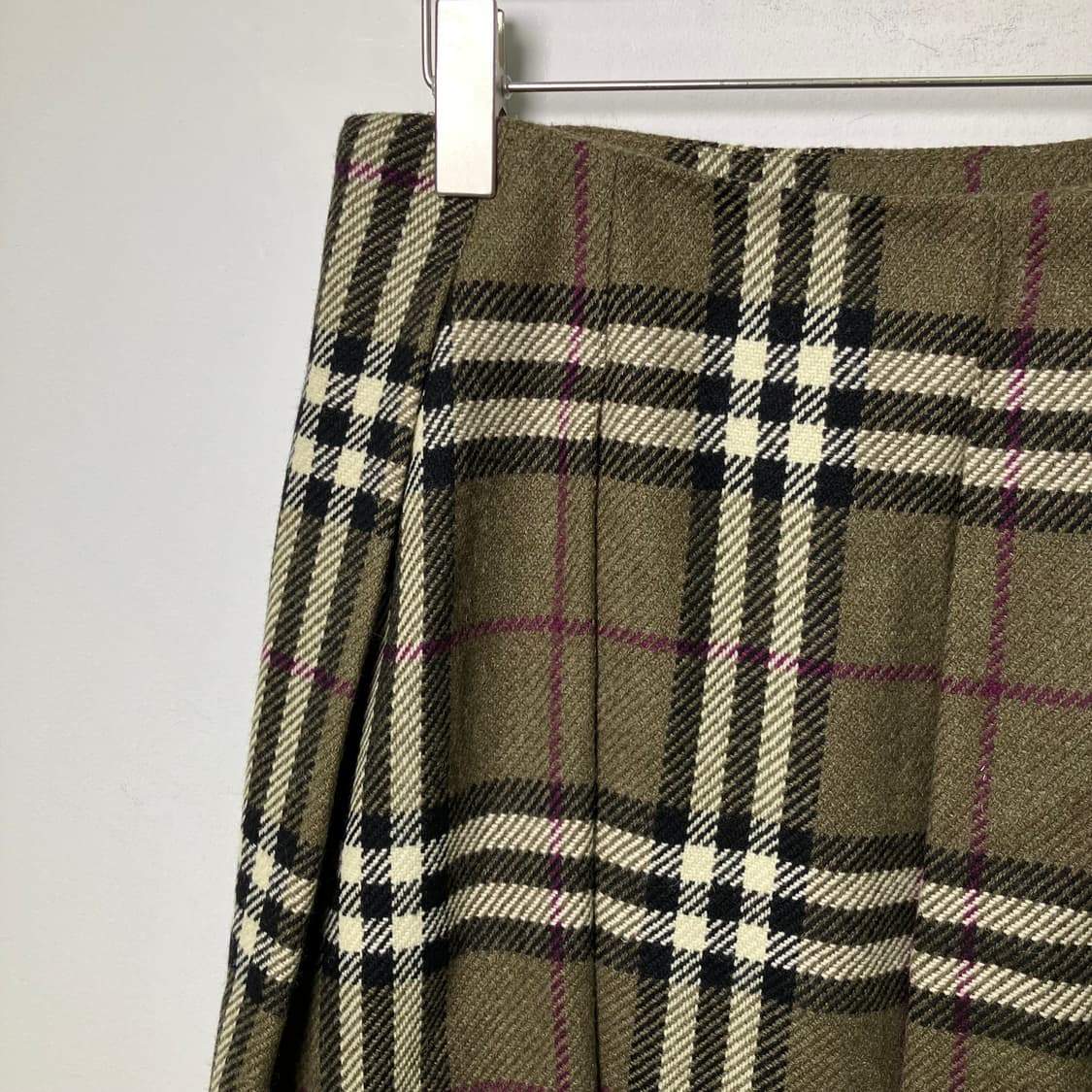 버버리 런던 울 블랜드 체크 미디 스커트 상품이미지3
