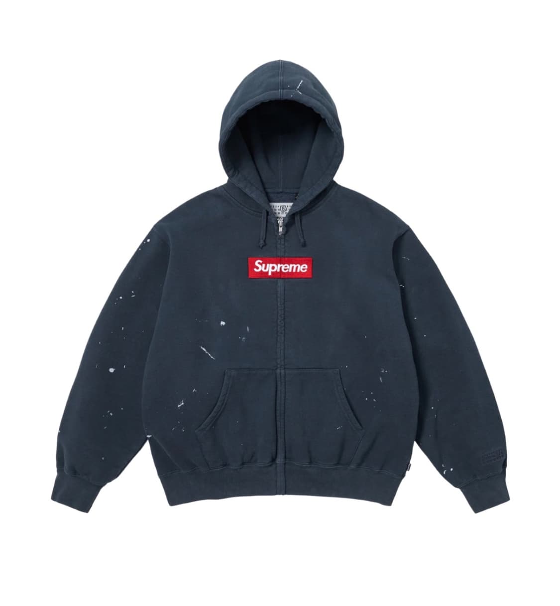 슈프림 MM6 메종 마르지엘라 박스로고 집업 후드  네이비 스몰 새제품 상품이미지1