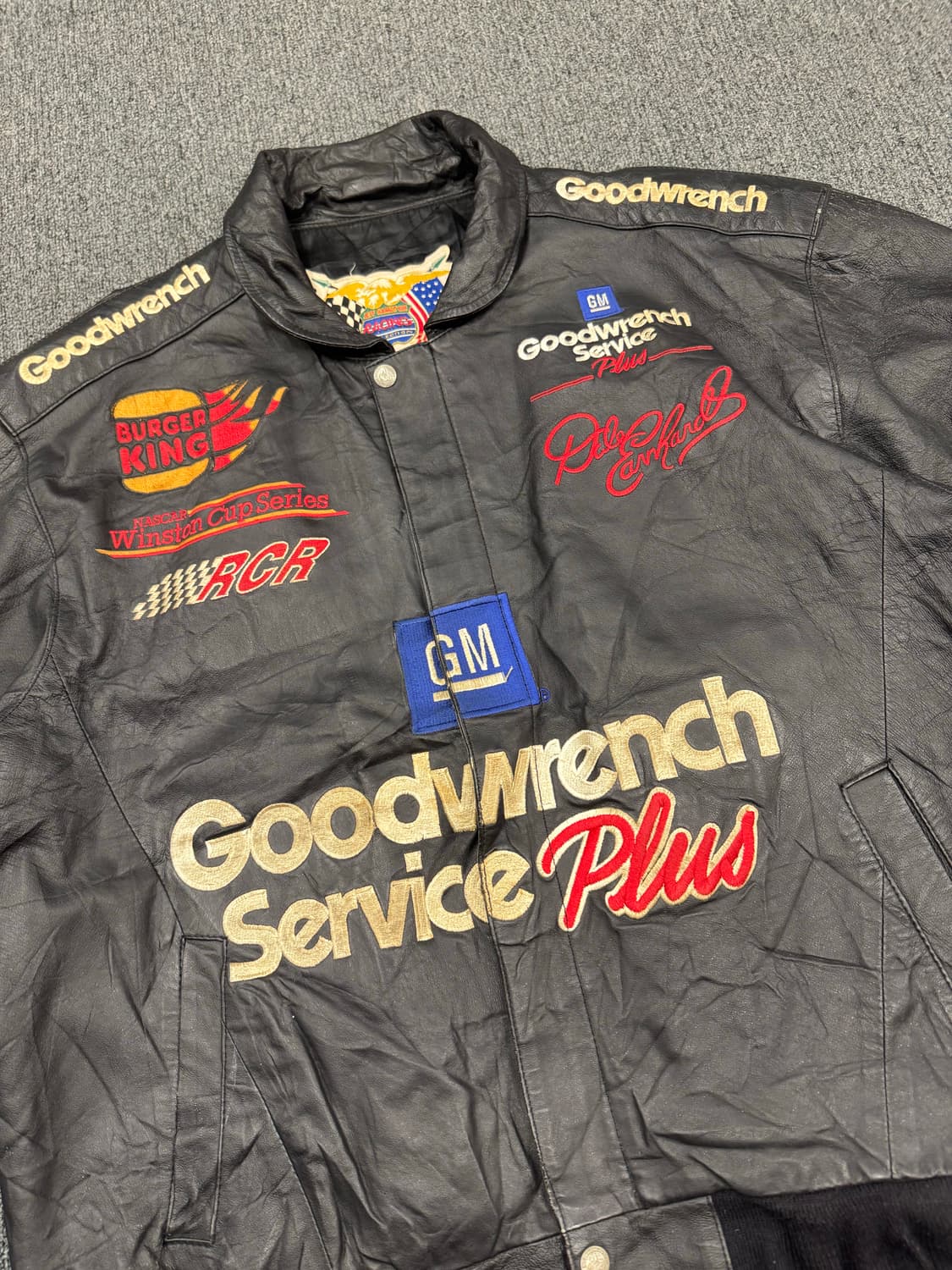 XL)제프 해밀턴 빈티지 GM 굿렌치 서비스 플러스 레더 레이싱자켓 상품이미지3