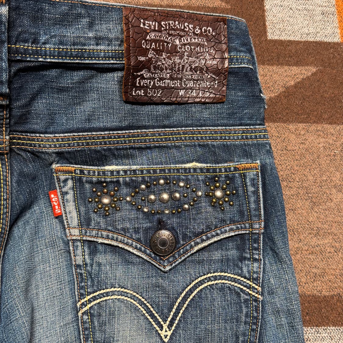 리바이스 502 웨스턴 스터드 데님 팬츠 34 상품이미지2