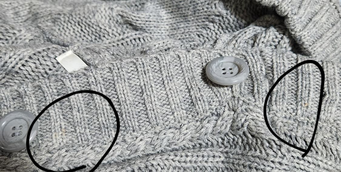 일본빈티지 그레이 니트 케이프 후드 가디건 상품이미지3