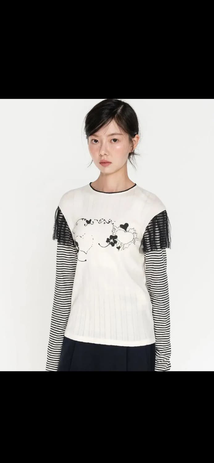 하이스쿨디스코 레이스 레이어드 롱슬리브 상품이미지1