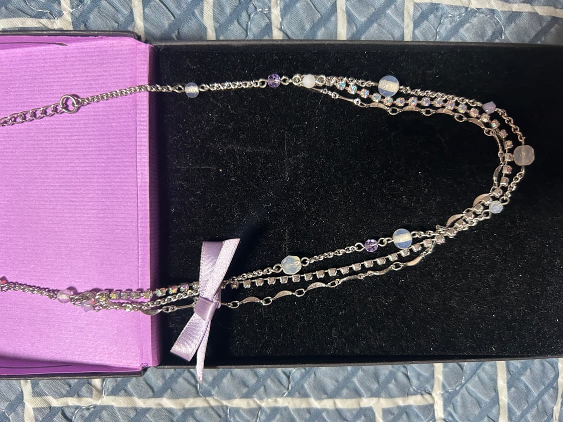 안나수이 연보라 리본 목걸이 박스포함 상품이미지2