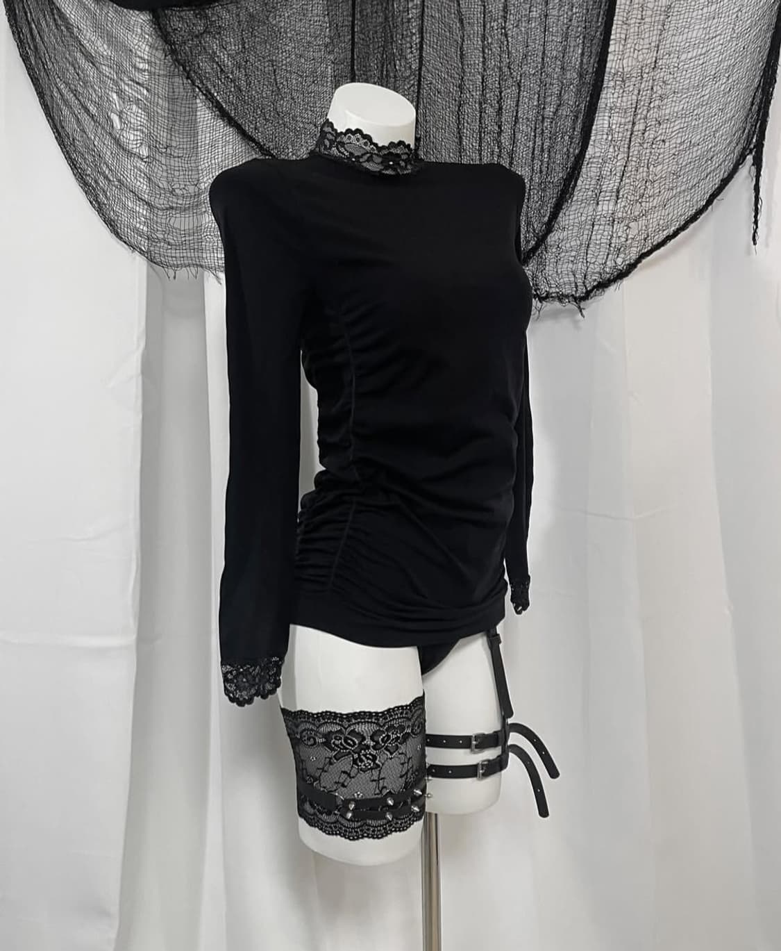 빈티지 블랙 레이스 탑 롱슬리브 상품이미지3