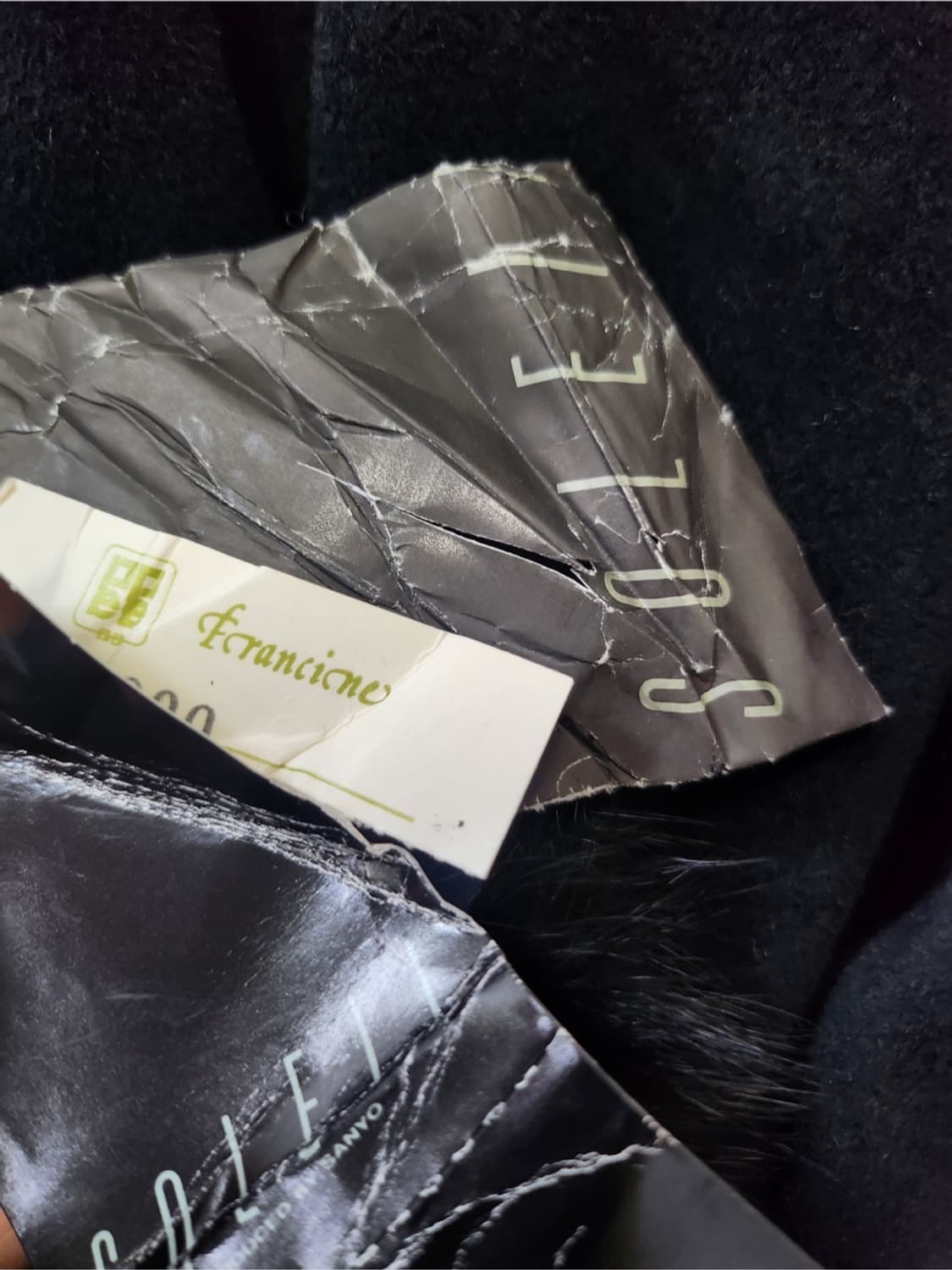 택있는새상품 울100ÉcrancioneSOLEN 블루폭스 퍼 후드 코트  상품이미지6