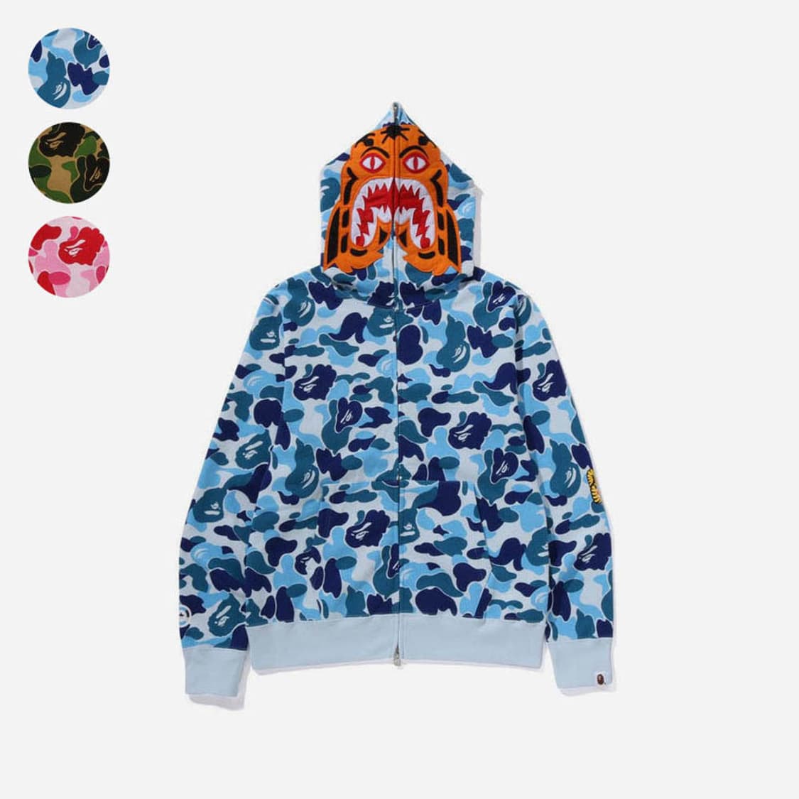 베이프 ABC 카모 타이거 풀 후드집업 블루 m 상품이미지1