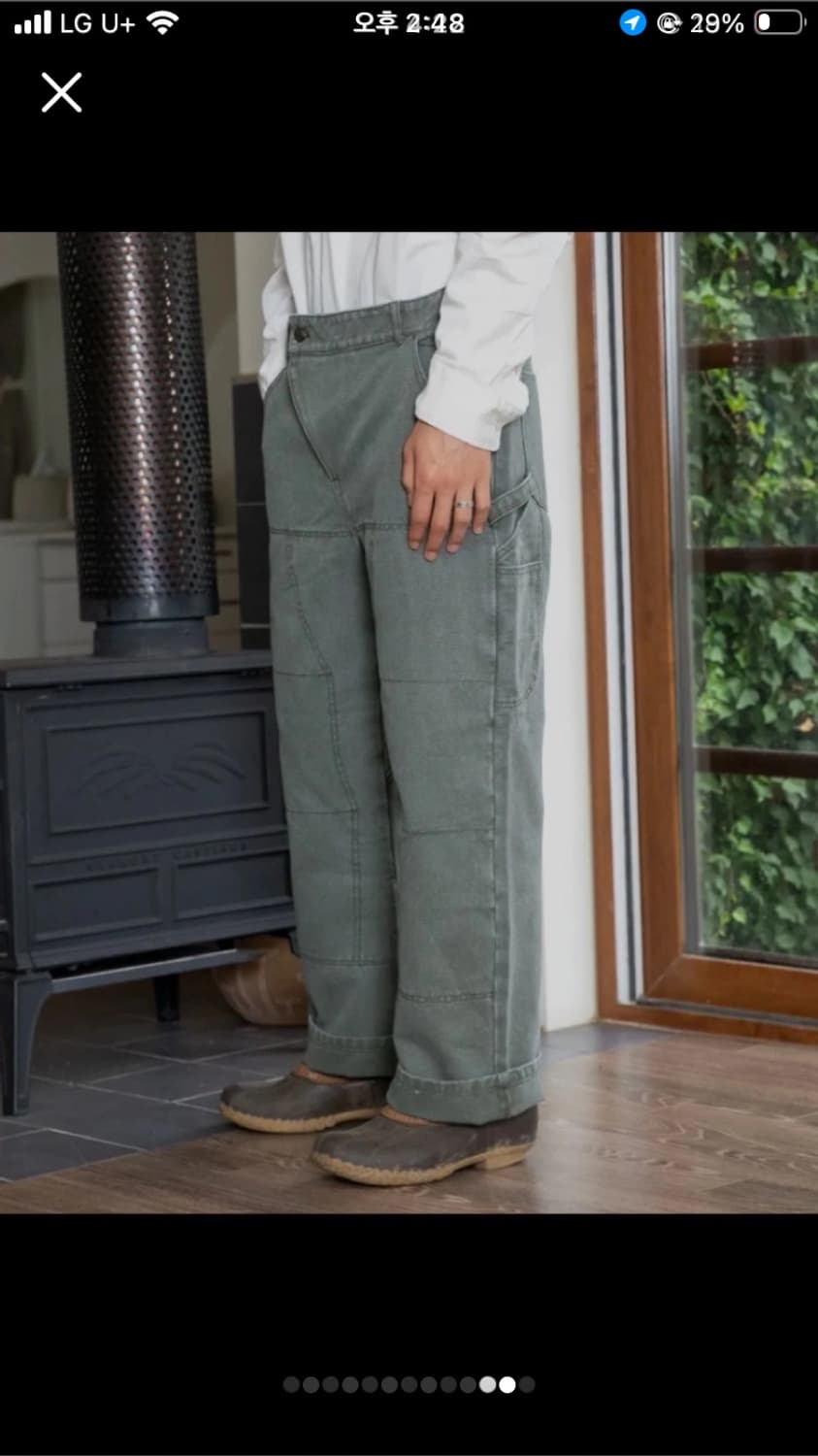 글랙 리버스 더블니 팬츠 올리브 색상 XL 사이즈 새상품 상품이미지6