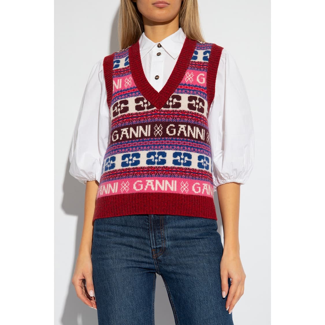 가니 GANNI 23 로고 울 니트 베스트 상품이미지2