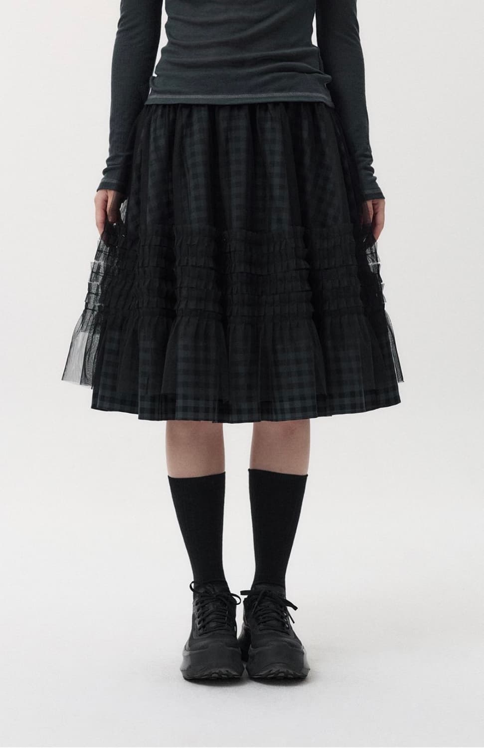 오헤시오 스커트  LAYERED SHEER FRILL SKIRT 상품이미지2