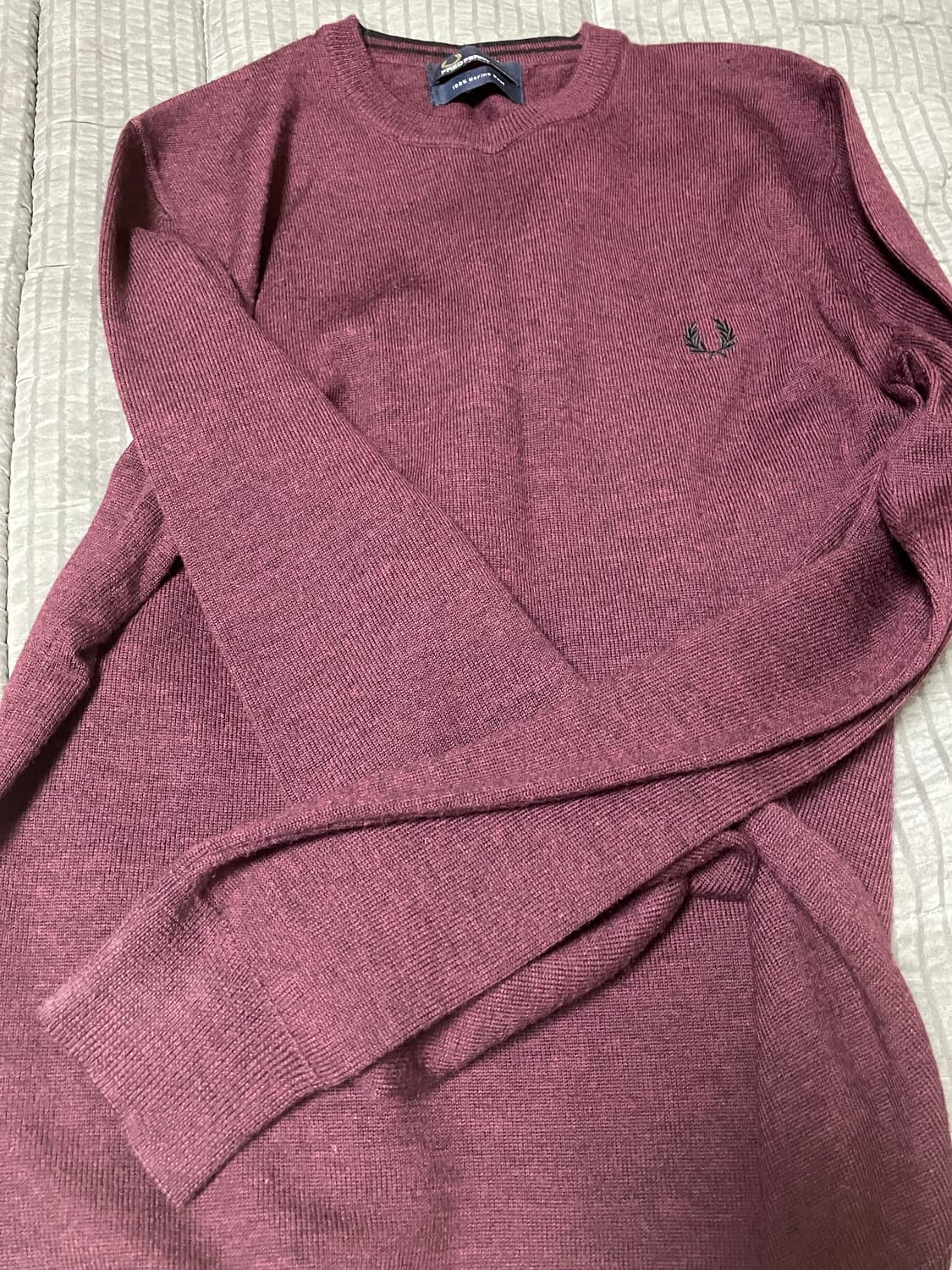 프레드페리 버건디 메리노 울 스웨터 상품이미지2