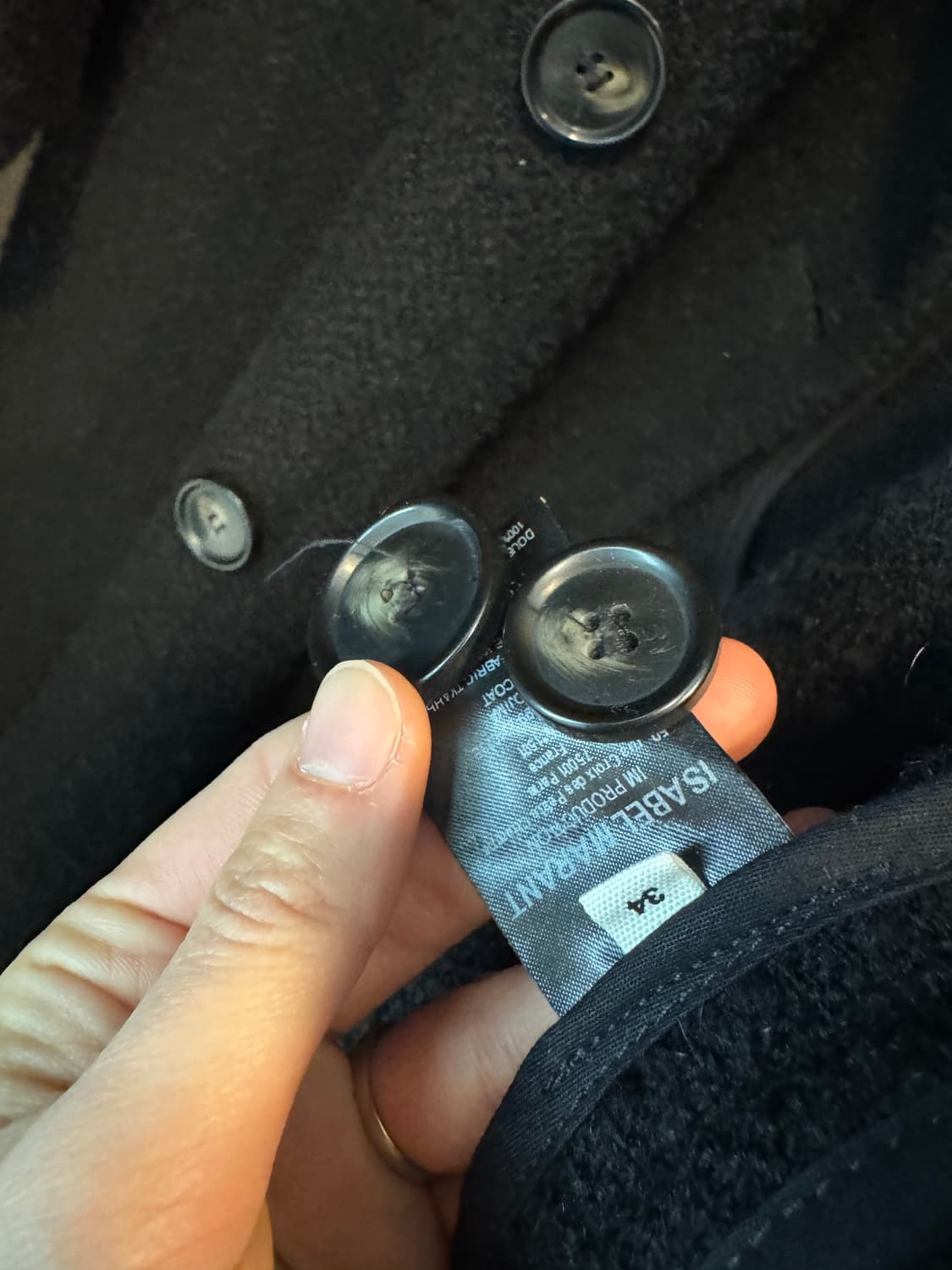 이자벨마랑 Ojima 코트 블랙 (부클 원단) 오버핏 XS 상품이미지8