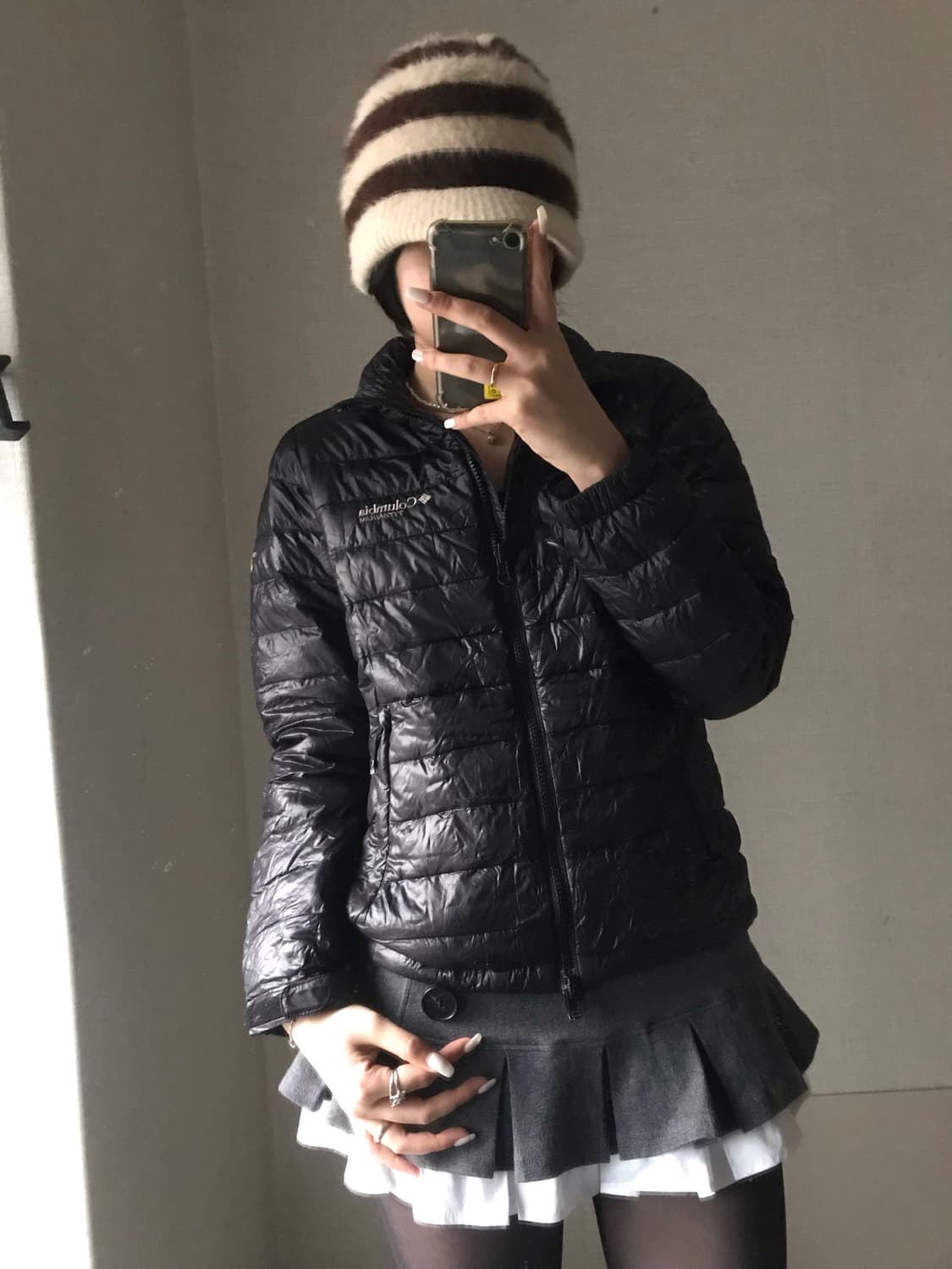 콜롬비아 블랙 경량패딩 상품이미지2