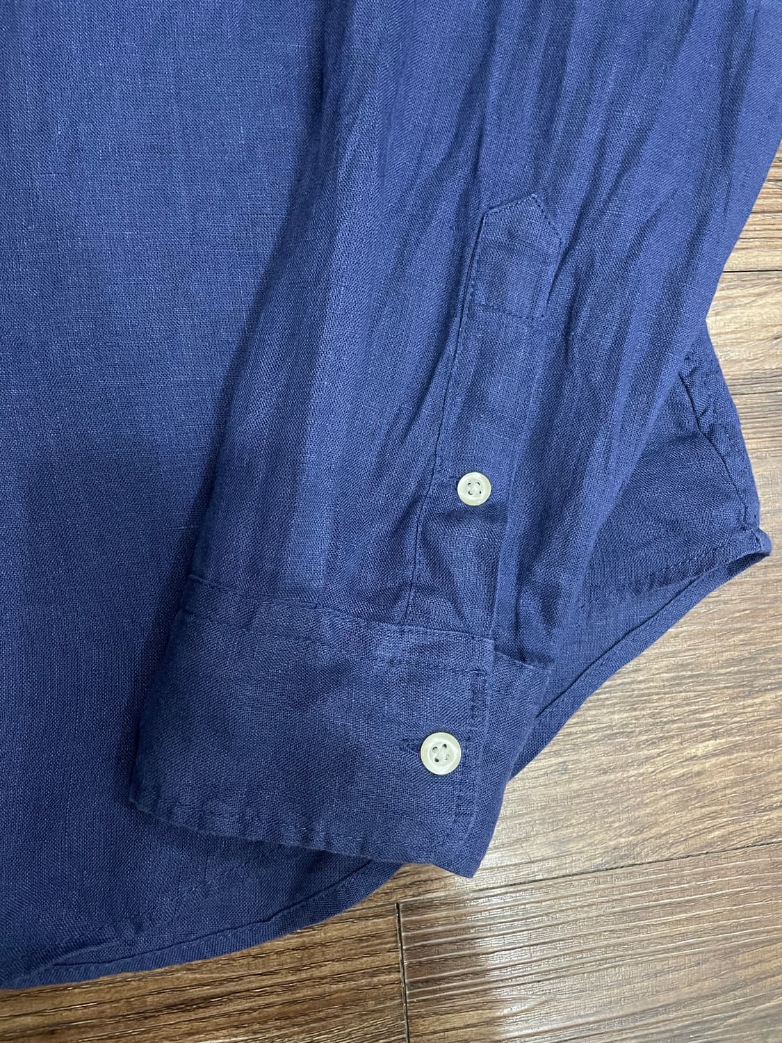 폴로 클래식핏 린넨 솔리드 셔츠 네이비 상품이미지4