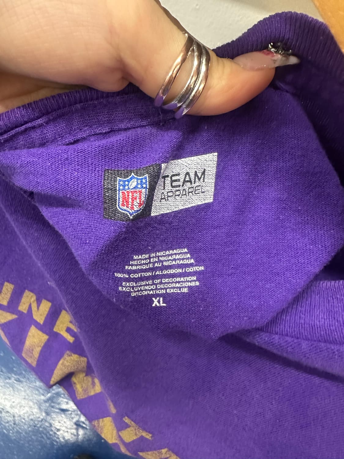 Nfl 바이킹스 퍼플 반팔티 상품이미지3