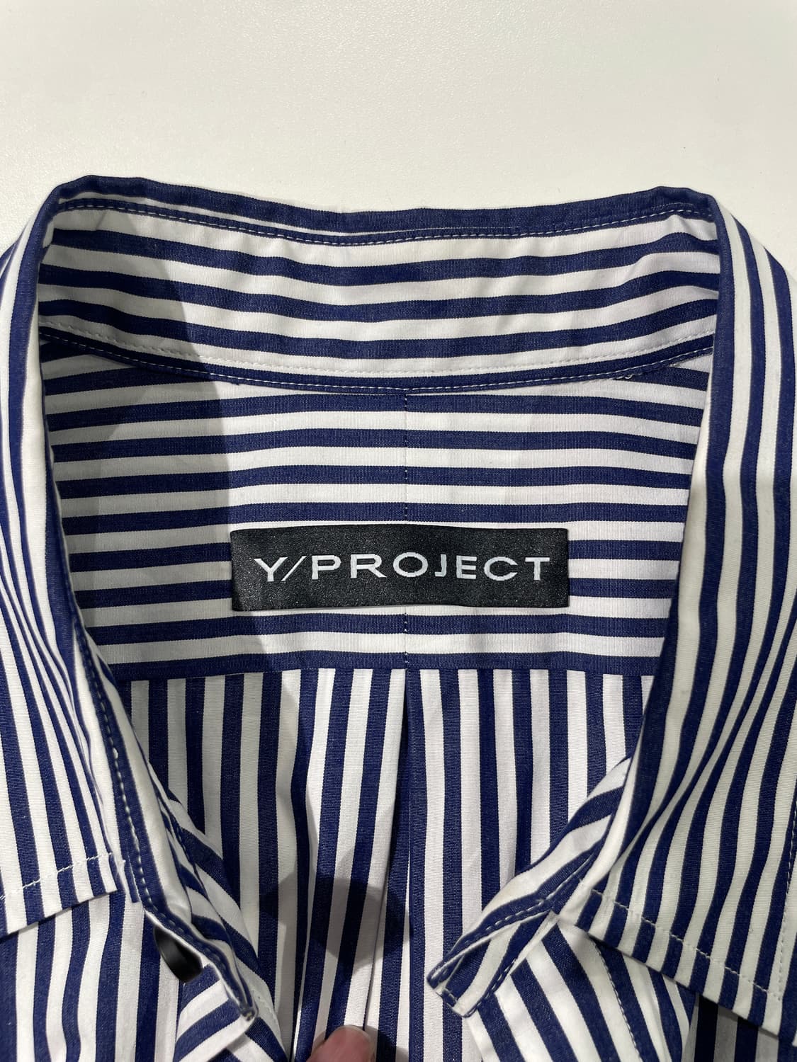 와이 프로젝트 핀치드 로고 스트라이프 코튼 셔츠 상품이미지7