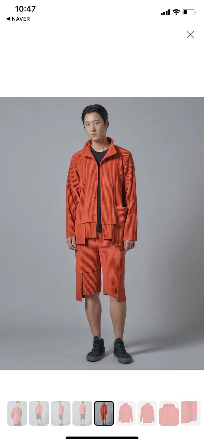 옴므플리세 멀티포켓 3 자켓 매장판 레드 색상 상품이미지1