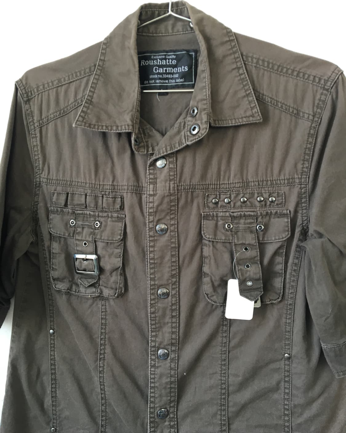 Stud belted pocket point shirt 상품이미지4