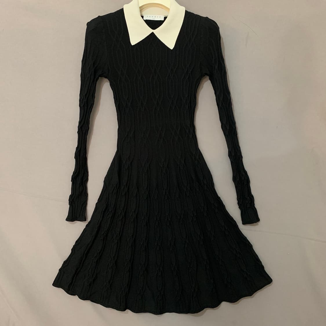 1 SANDRO 산드로 꽈배기 케이블 A라인 니트 원피스 상품이미지2