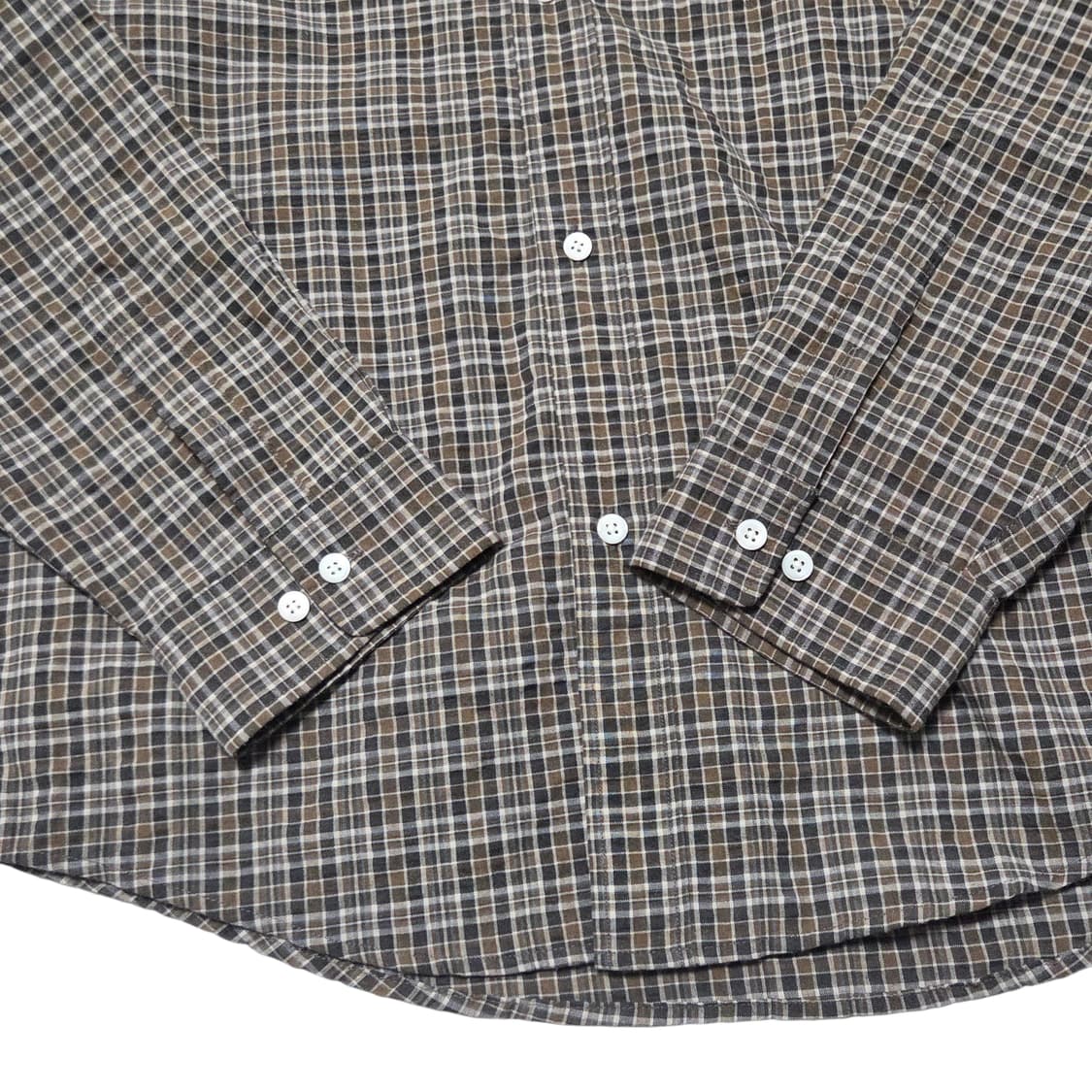 Mmlg 시리즈 브라운 체크 패턴 셔츠  상품이미지4