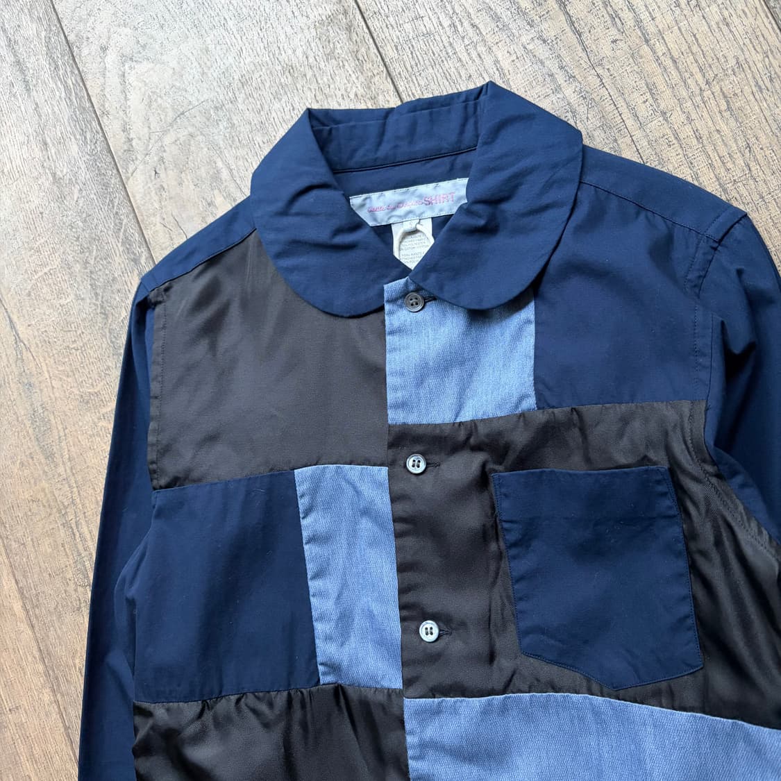 Patchwork Round Collar Blouse 상품이미지3