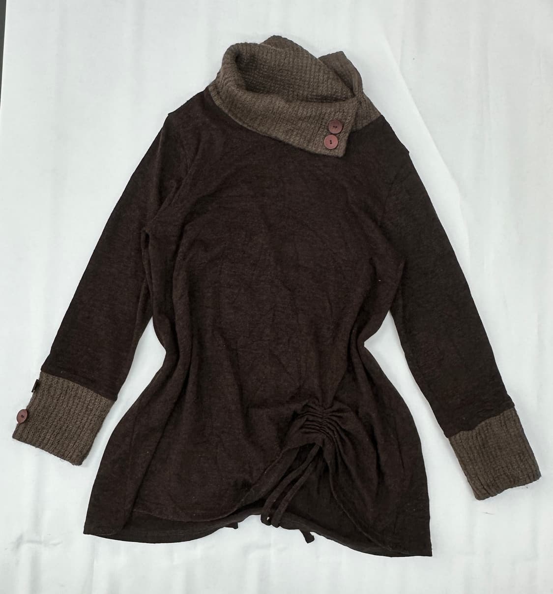 🤎초코 브라우니 맛 히피 셋업 🤎브라운 라떼갸루 니트 셔링 롱스커트  상품이미지2