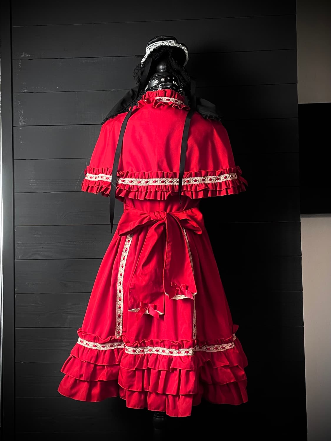 BODYLINE 바디라인 레드 로리타 케이프 / 리본 코르셋 드레스 상품이미지3