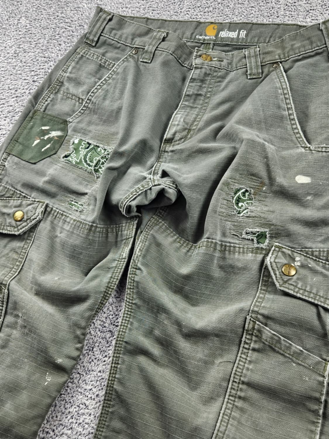 칼하트 리페어 커스텀 립스탑 카고 워크 팬츠 (32X30) / 10772 상품이미지5