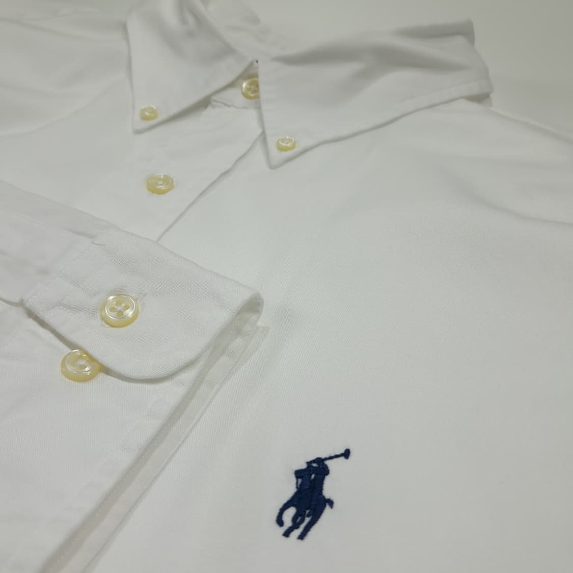 CL473 2XL 폴로 90s 홍콩판 코튼 버튼다운 화이트 셔츠 남방 상품이미지4