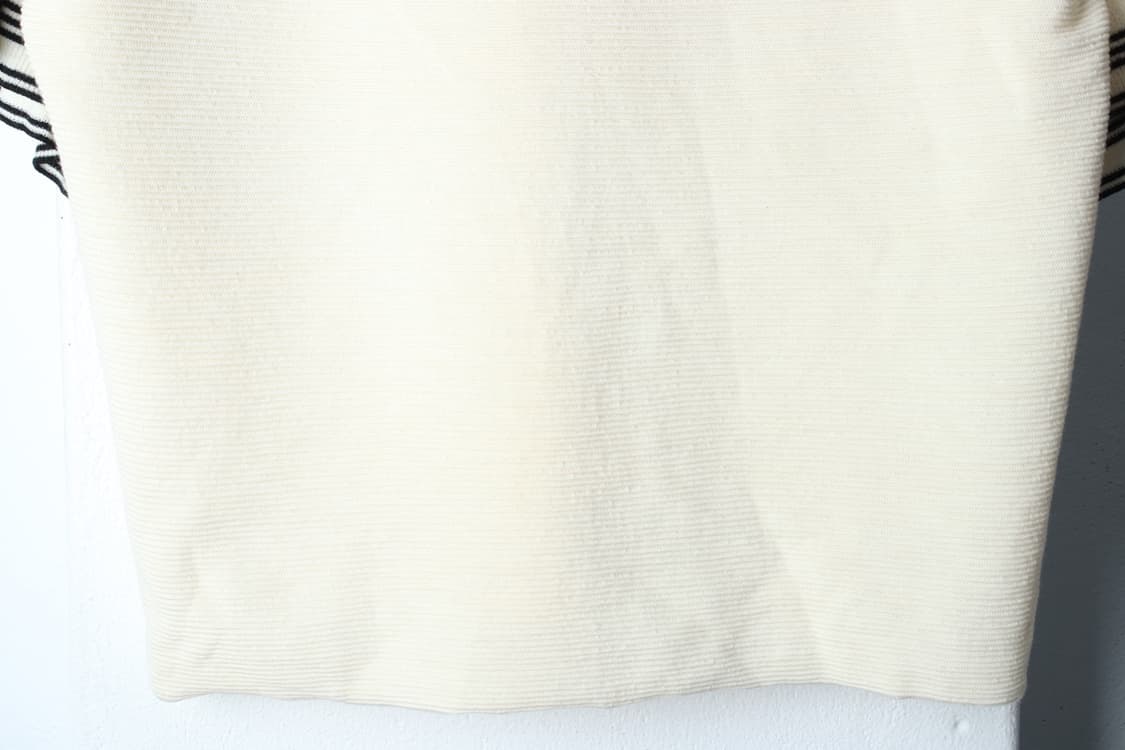 W(F) 레니본 반팔 티셔츠 아이보리 골지 울 100 놈코어-H33633 상품이미지4