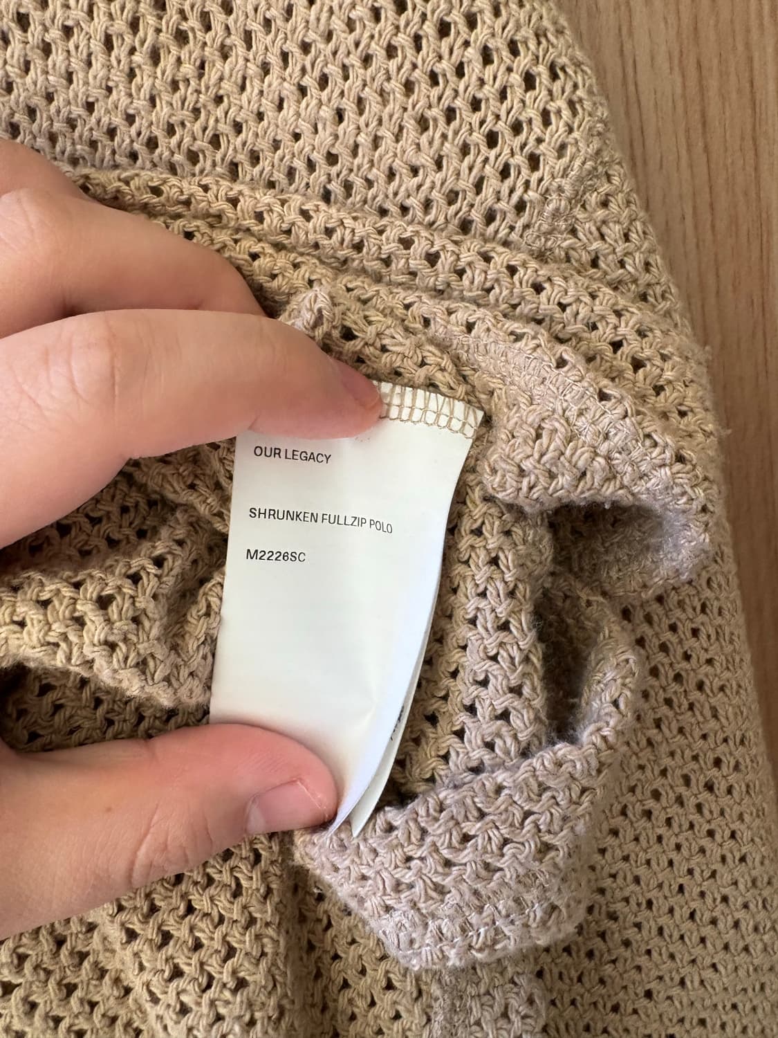 [54] 아워레가시 22ss 슈렁큰 플 집 폴로 로프 위브 베이지 상품이미지4