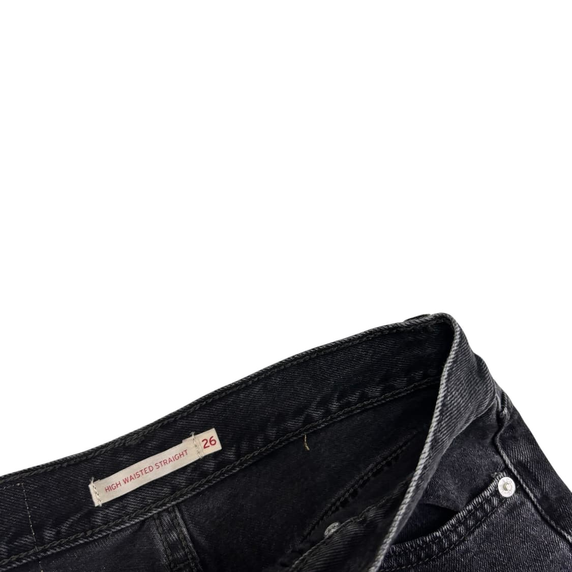 리바이스 하이웨스트 흑청 데님 팬츠 상품이미지3