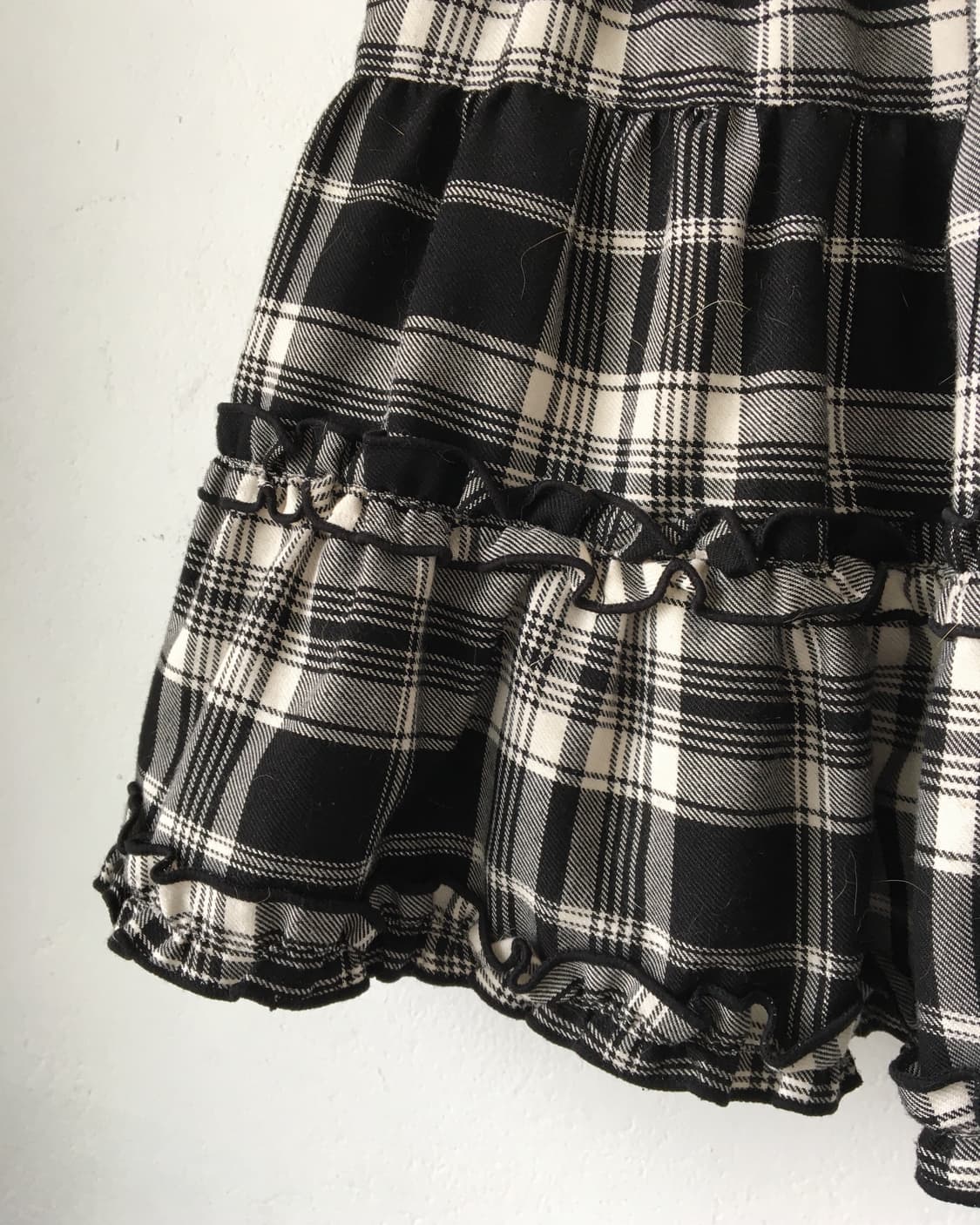 Check pattern frill layer skirt 상품이미지2