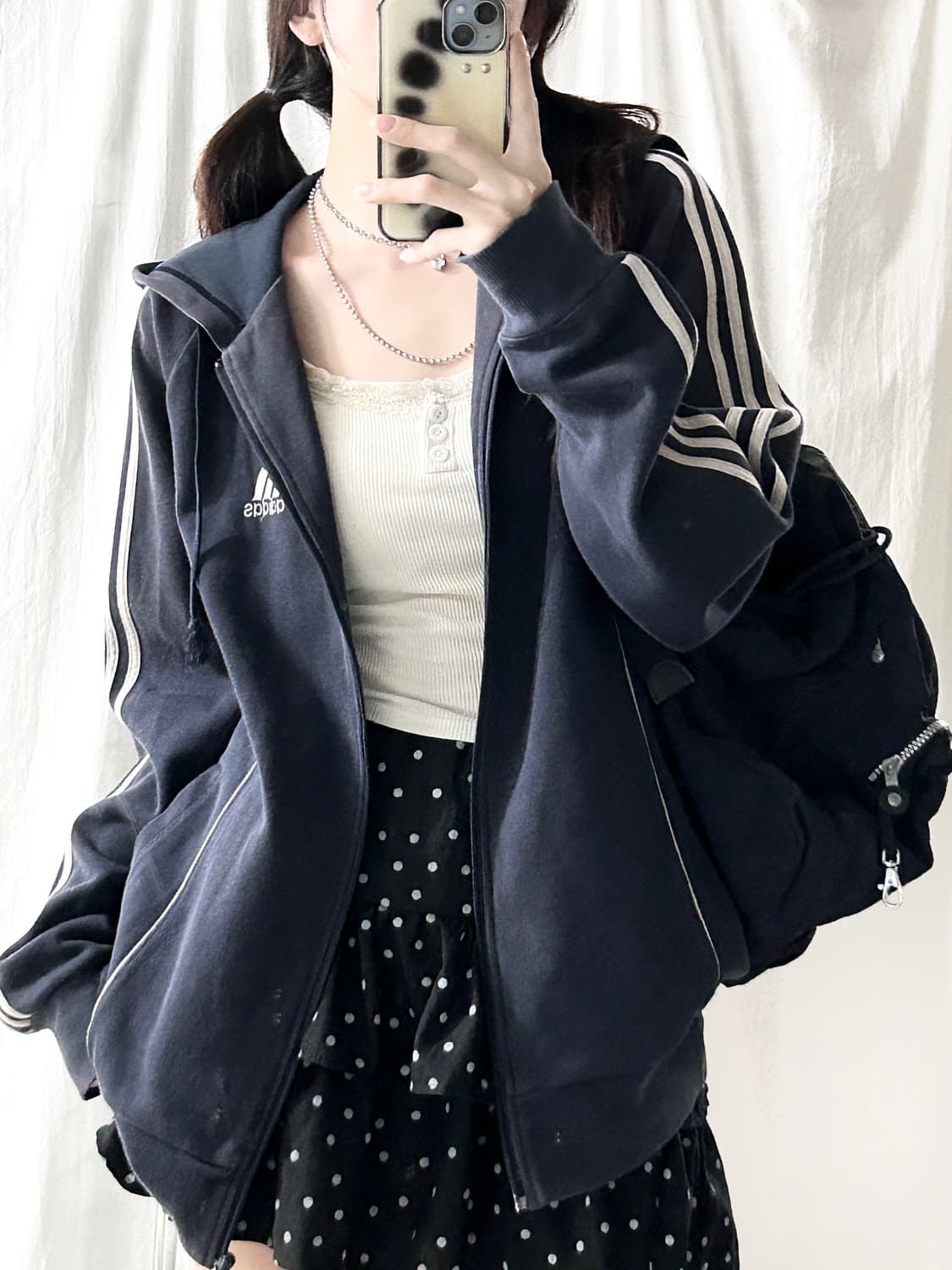 아디다스 JAPAN 자수로고 삼선 후드집업 상품이미지3