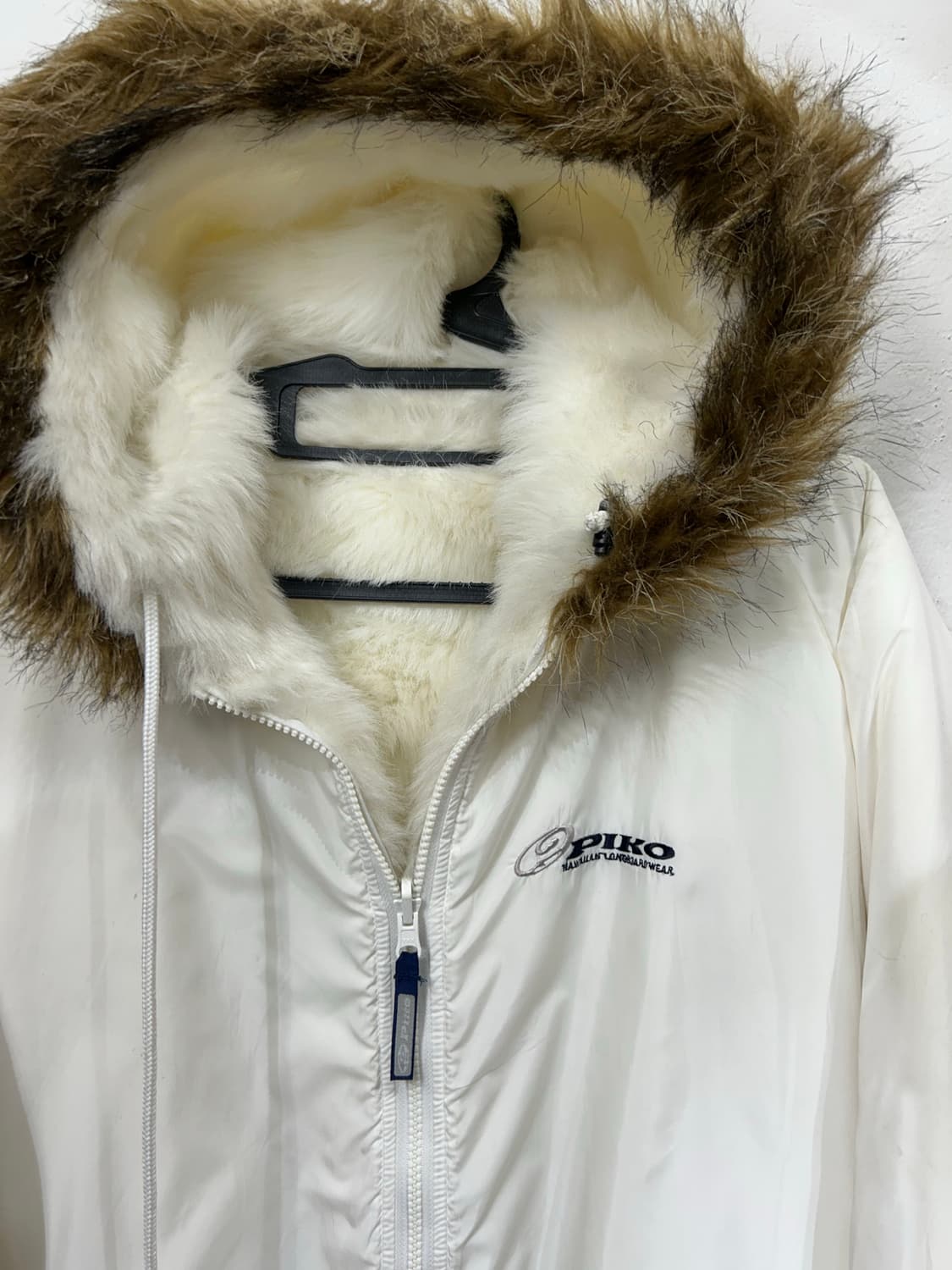 피코 화이트 울프죠 리버시블 y2k 갸루 퍼 후드 자켓 M 상품이미지6