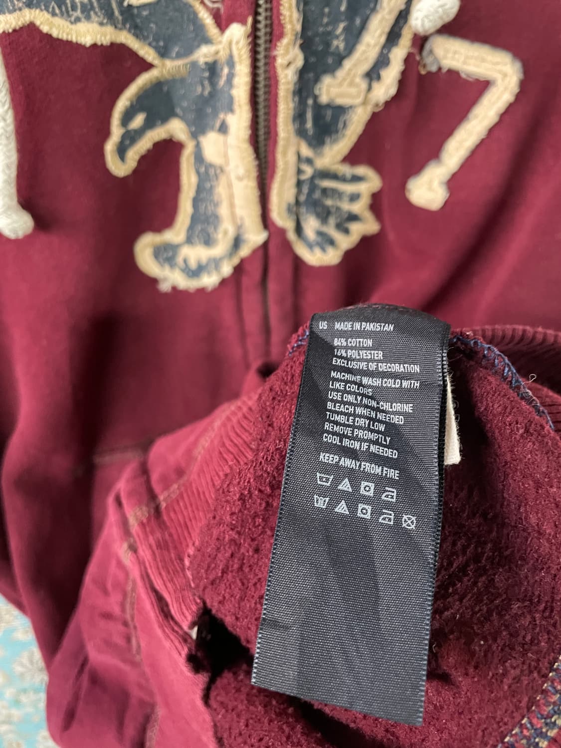 아메리칸이글 버건디 독수리 딱붙 후드집업1675 상품이미지5