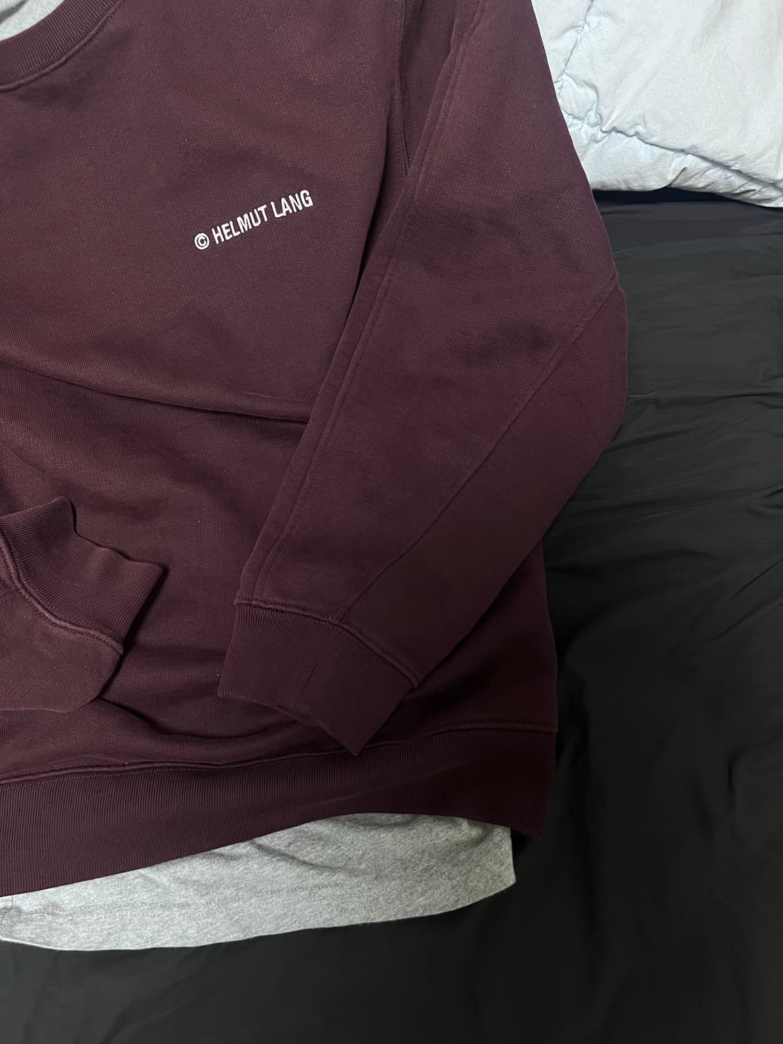 헬무트랭 자수 로고 버건디 맨투맨  상품이미지4