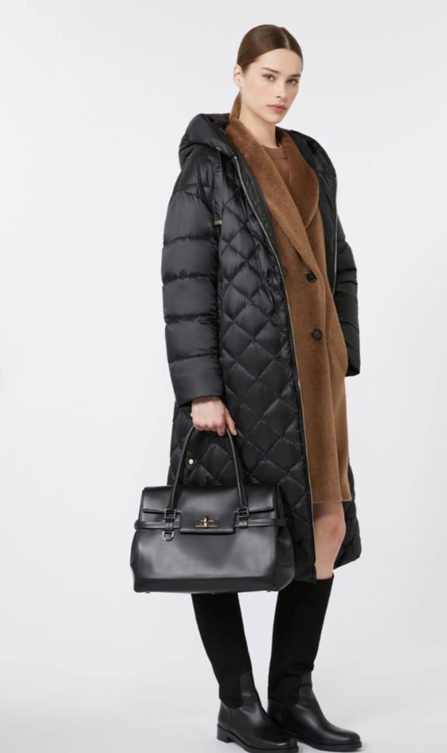 막스마라 블랙 퀼팅 롱패딩 코트 상품이미지2