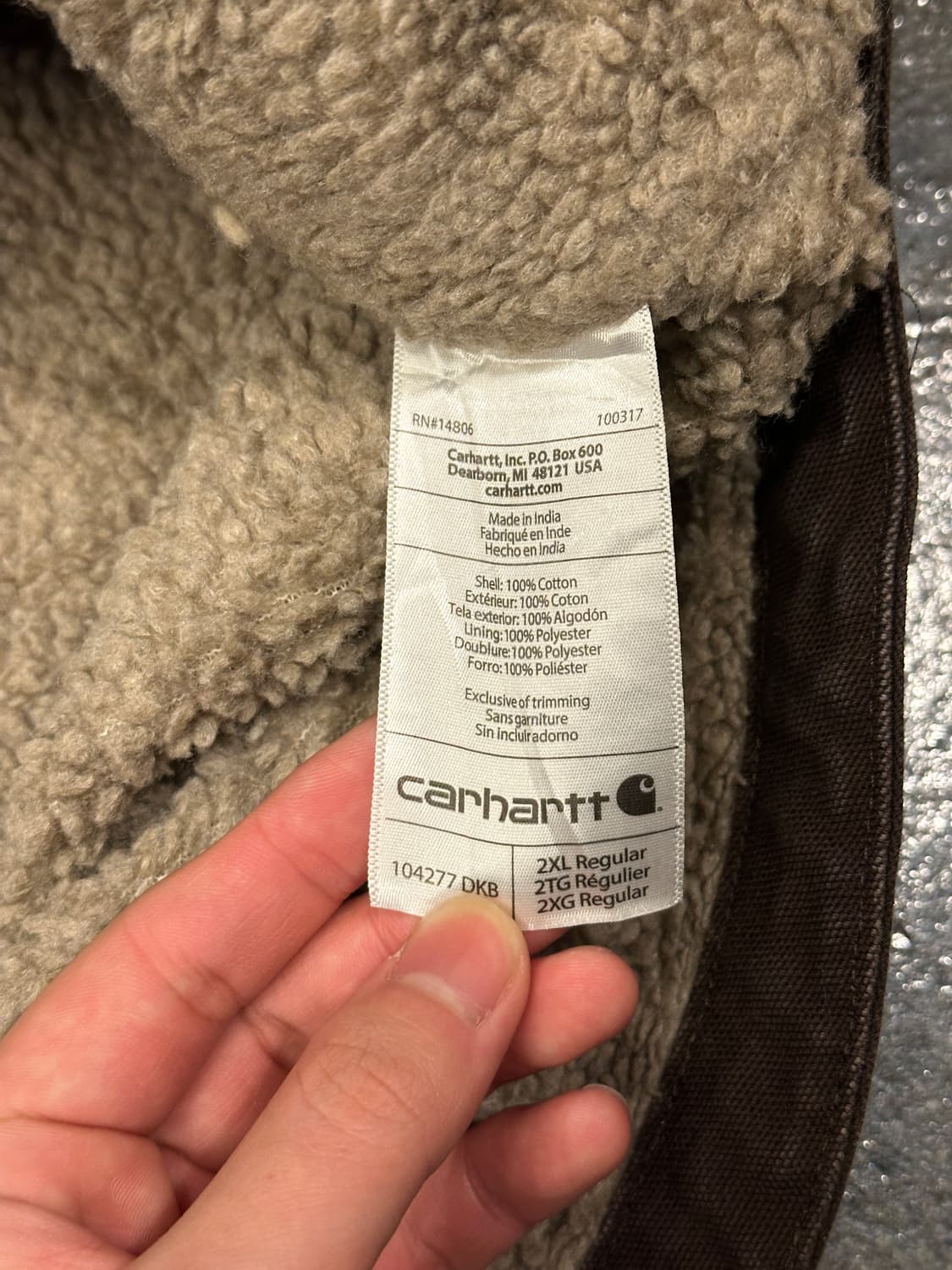 칼하트 워크자켓 베스트 브라운 XXL 상품이미지6
