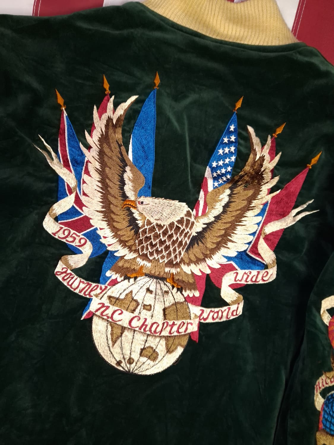 80's 일본판 오리지날 니콜클럽 벨벳 수베니어 리버서블 스카쟌 상품이미지2