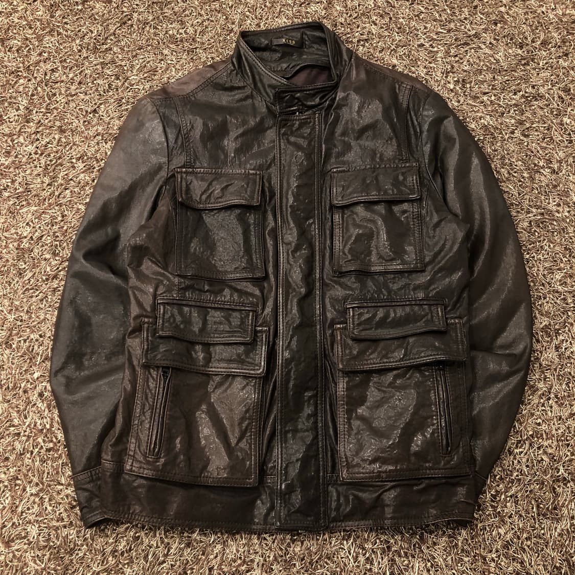 빈티지 양가죽 쿼드포켓 집업 레더 가죽 자켓 상품이미지1