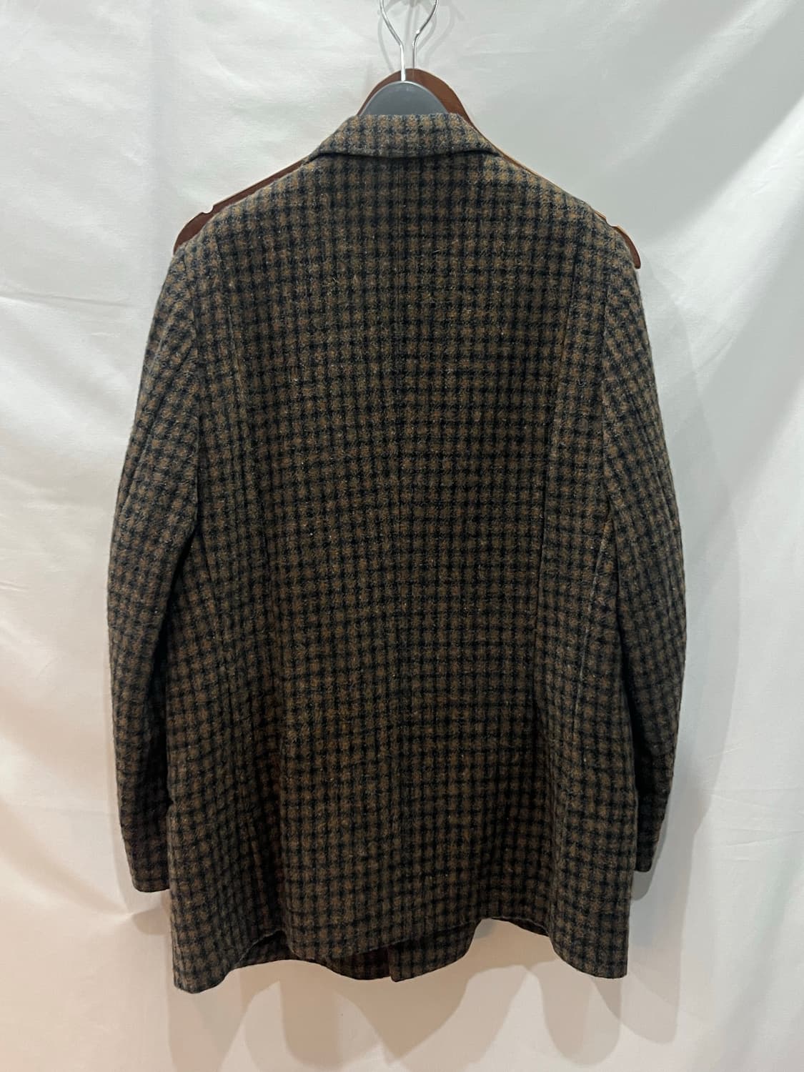 꼼데가르송 빈티지 울 브라운 체크 패턴 더블 자켓 S 상품이미지6